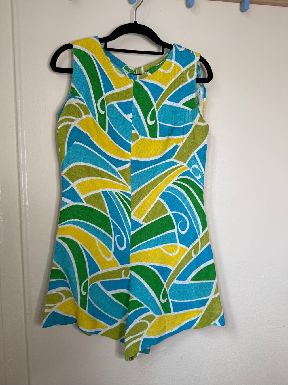 Vintage 1960s Mod Sz Medium Cotton Romper Swimsuit Excellent Condition